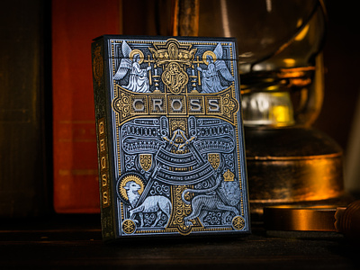 The Cross Playing Cards ⚜️ Tuck Box bible design engraving etching illustration packaging packaging design peter voth design playing cards riffle shuffle tuck box vector