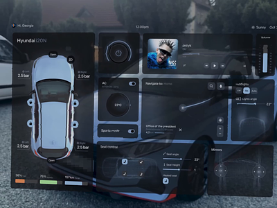 Mixed Reality Car HMI! 🏎 3d animation app ar car design flat hmi hud minimal motion motion graphics mr player sport ui ux vr