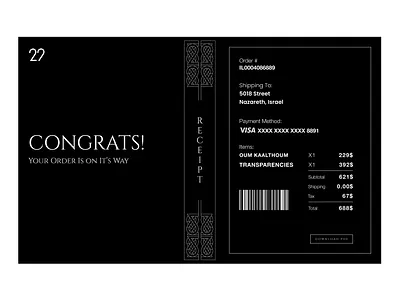 Daily UI 17 - Email Receipt branding daily daily challenge design email receipt figma ui uiux webdesign website