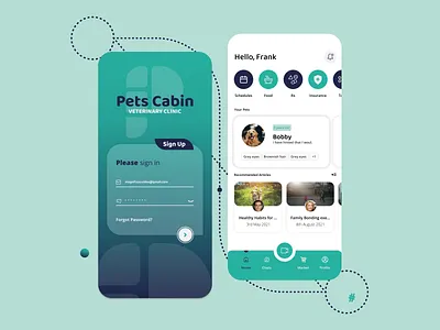 Veterinary Clinic App app design graphic design ui