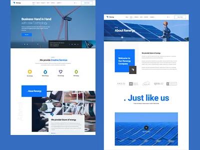 Renergy - Solar and Renewable Energy WordPress Theme agency alternative energy bio energy clean creative elementor elementor pro finance marketing multipurpose portfolio renewable energy responsive solar energy sun energy webdesign website windmill solar wordpress