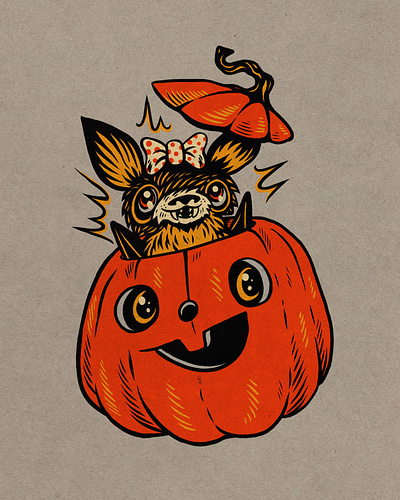 WEENZINE NINE! art bat drawing halloween illustration pumpkin spooky spoopy