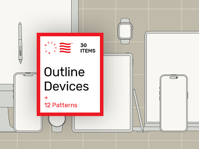 Outline Device Mockups branding bundle design device download identity iphone logo macbook mockup outline pattern psd template typography