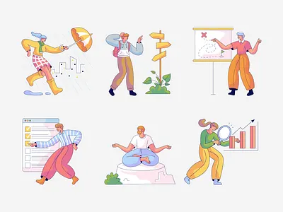 Sol illustrations analytics app branding business character creative direction figma illustration light meditation minimal outline people svg team travel vector website