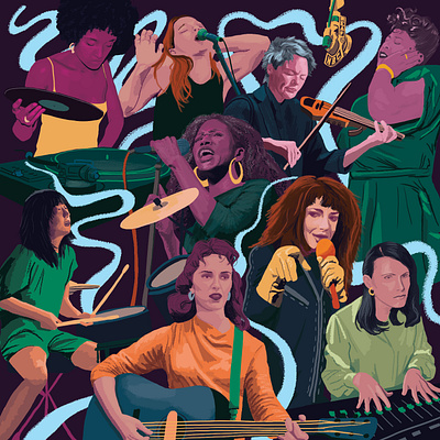 Big Issue big issue digital art digital illustration editorial illustration illustration muscians music woman