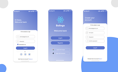 Sign in /Sign up mobile app sign in sign up ui ux