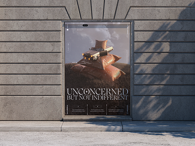 Unconcerned, Poster/Editorial Design 3d abstract adobe photoshop art c4d cinema4d cryptoartist design editorial figma font nft art nfts poster redshift typeface ui uidesign uiux webdesign