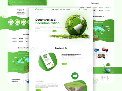 Healthy Environment landing page desktop design green theme green theme web design light theme nature theme web design radial code radialcode ui ux web design
