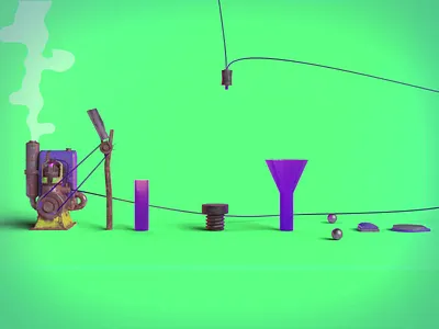 Chirofinfula - Shot 001 3d 3d animation animation blender machine motion design motion graphics quirky substance painter texture