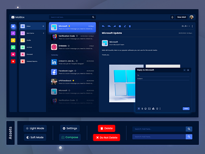 Mail Page Dark Mood assets branding concept creative design creativity darkmood darkversion dashboard email email page emaildarkmood emails emailsassets moderndesign trending ui uiux uiux design