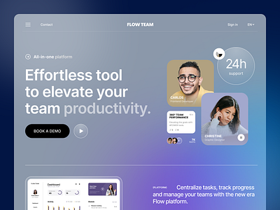 Flow Team Website design interface product service startup ui ux web website