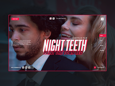 Netflix Night Teeth Landing Page 一 Concept UI Design