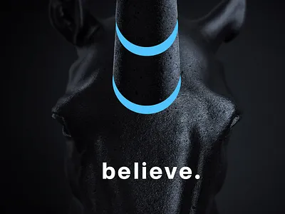 believe. 3d art believe black branding dark graphic design horn horse illustration minimal unicorn
