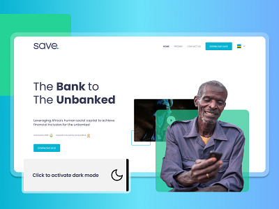 Save Website Revamp darkmode design inspiration ui ux website