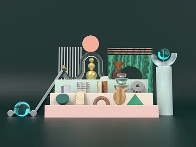 Play With 3D Geometric Shape 3d 3d art 3d artist abstract shape art branding c4d conceptual design design geometric shape illustration keyshot maya meta render saad vray