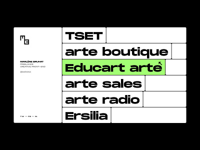 Marlène Bruhat ・ Portfolio ・ Layout exploration desktop minimal portfolio ui ux website