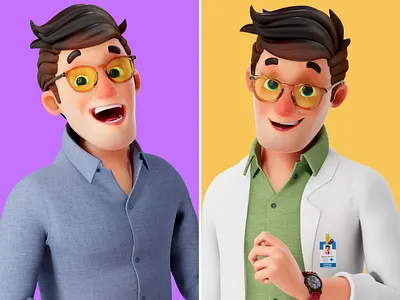 Stylized Character - Doctor 3d animation body character doctor man rig rigged stylized