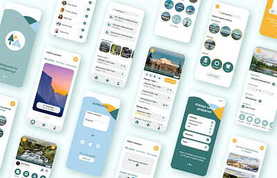 outdoorsy Travel App app backpacking camping design hiking nature outdoor outdoors outdoorsy planning playful round travel travel planning ui ux