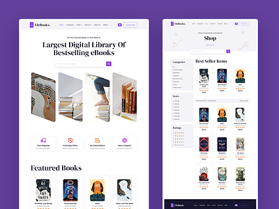 Online Book Store - EleBook best shot book shop book store design ebook ebook website ecommerce graphic design library online store product reading shop store studio express ui web web design webdesign website