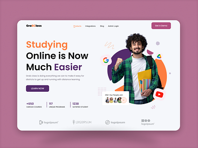 Grab Class Website UI Design college education grabcalss groupstudy online scholl online study onlineclass onlinecollege school study ui uidesign unibersity ux uxdesign