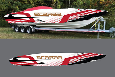 speed boat wrap design boat wrap design branding design graphic design icon illustration logo minimal speed boat vector wrap design