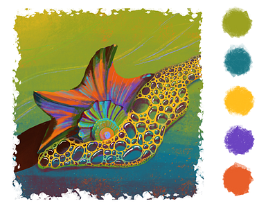 Seashell 2d illustration procreate sea