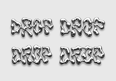 Chrome Drop calligraphy chrome customtype lettering liqiud logo logotype metallic typemate typography