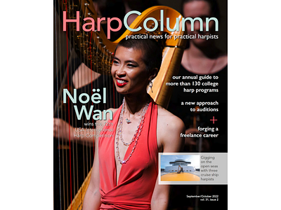 Harp Column magazine Sept-Oct 22 cover desgin magazine music print design