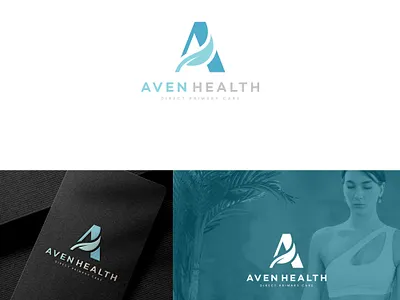 AVEN HEALTH LOGO DESIGN branding care company logo design graphic design health icon design logo design illustration letter letter a with leaf logo logo design modern