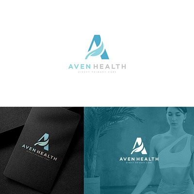 AVEN HEALTH LOGO DESIGN branding care company logo design graphic design health icon design logo design illustration letter letter a with leaf logo logo design modern