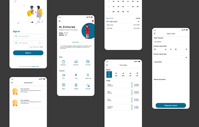 School App UI design mobile app ui school app ui