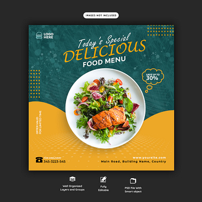 Food Social Media Post Banner template