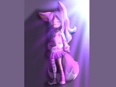 Fox girl character graphic design