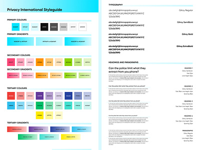 Privacy International Style Guide component component library pattern library style guide styleguide web design webdesign website website design