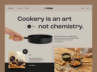 Kitchen Equipment Website colour cooking creative design header kitchen online store orix premium product retro retro style sajon trending ui designer visual designer web web designer web header web landing page website design