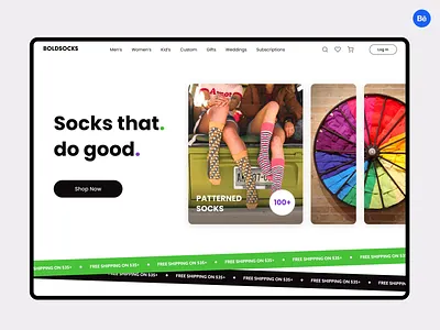 Boldsocks Store after effects animationlanding behance branding case study design ecommerce figma landing landing page layout online store redesign shop socks store typography ui ux web design