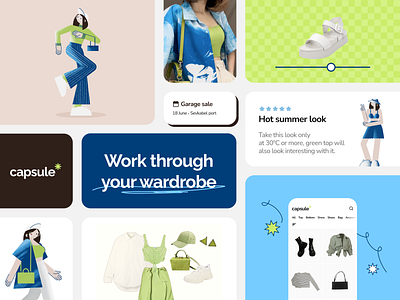 Capsule — Identity Design brand branding collage communication design desktop graphic design identity illustration interface logo mobile moodboard outfit procreate product ui ux vector web
