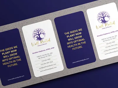 Business Card for Well Rooted Pediatrics branding business card massage meditation pediatrics root well rooted wellness