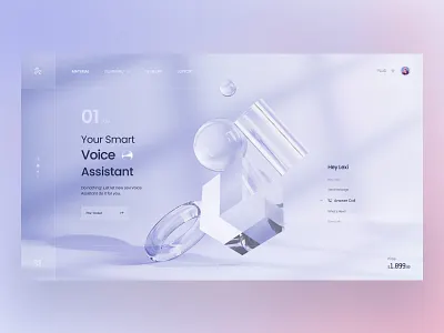 Voice Assistant - Home Page UI 3d blockchaing business clean design futuristic ui gradient home page landing landing page language processing platform smart assistant smart home startup ui voice assistant voice recognition webdesign