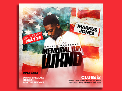 Memorial Day Flyer Template psd