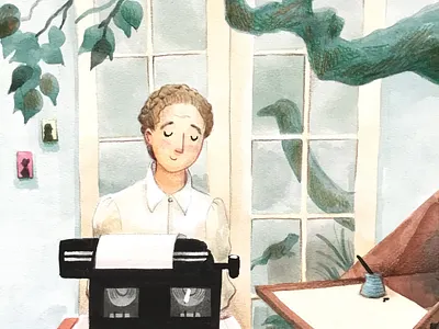 Marianne character illustration magical watercolor