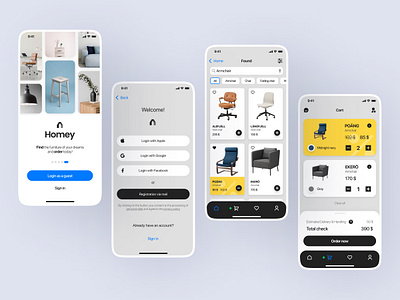 Furniture Store App app app design ecommerce furniture store interface online store shop store uiux