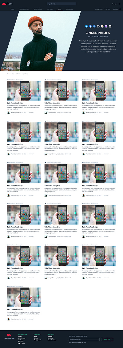 Blog Author Profile Page blog design profile page ui