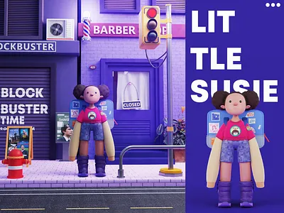 LITTLE SUSIE 3d 3d animation 3d art 3d artist 3d character 3d illustration 3d modeling 3dcharacter 3dillustration animation blender c4d character cinema4d design illustration mattey