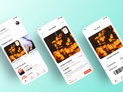 Event Ticket Booking App branding graphic design ui