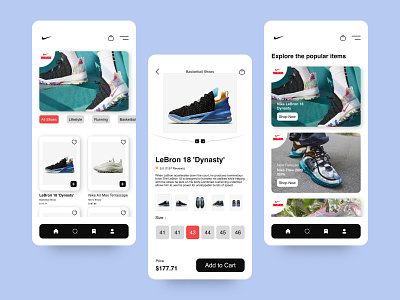 E-commerce App UI agency app app design application branding creative digital e commerce app ecommerce elegant figma graphic design graphicdesign inspiration nike nike app ui uiux ux visual design