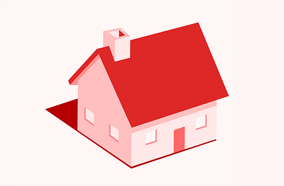 House adobe illustrator design drawing house illustration illustrator isometric macro red