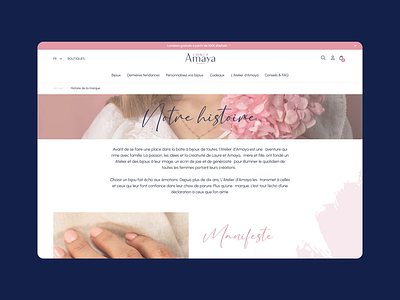 Atelier d'Amaya Website agence amaya atelier bijoux cms design desktop dnd ecommerce magento page scroll ui website