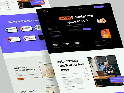 Co - Workspace Website: Landing page besnik design landing page product design ui uihut uiux design uiux design agency web web desgn website design workspace