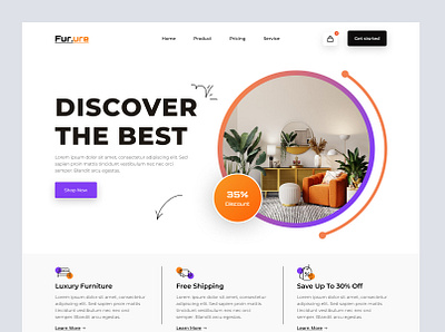 Web Header Design agency booking creative design furniture header hero hotel interior landing landing page product room ui ui kit uiux ux web website website header